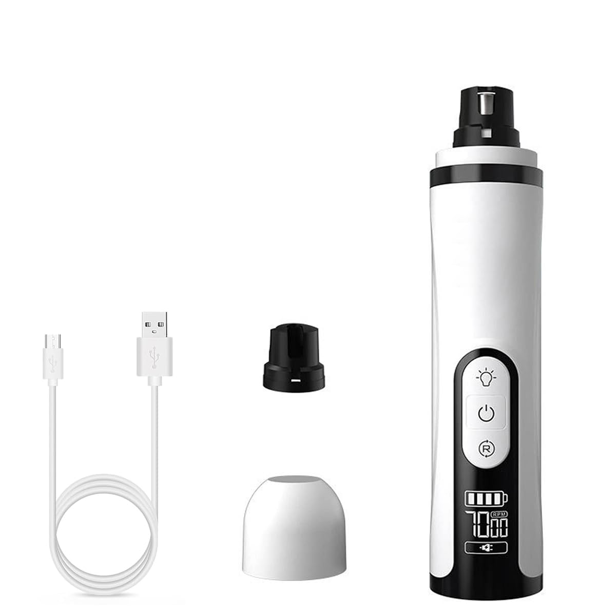 Qpets Electric Dog Nail Grinder with 3 Speeds Modes and 2 Led Light Dog Nail Trimmer for Cat Dog USB Electric Dog Nail Grinder, Dog Nail Cutter for Small Medium Large Dogs and Cats Qpets Electric Dog Nail Grinder with 3 Speeds Modes and 2 Led Light Dog Nail Trimmer for Cat Dog USB Electric Dog Nail Grinder, Dog Nail Cutter for Small Medium Large Dogs and Cats